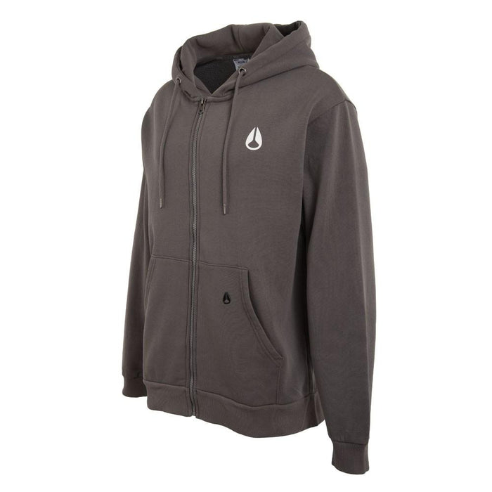 Poleron Men Full Zipper Charcoal Double Logo
