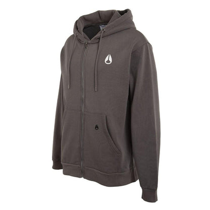 Poleron Men Full Zipper Charcoal Double Logo