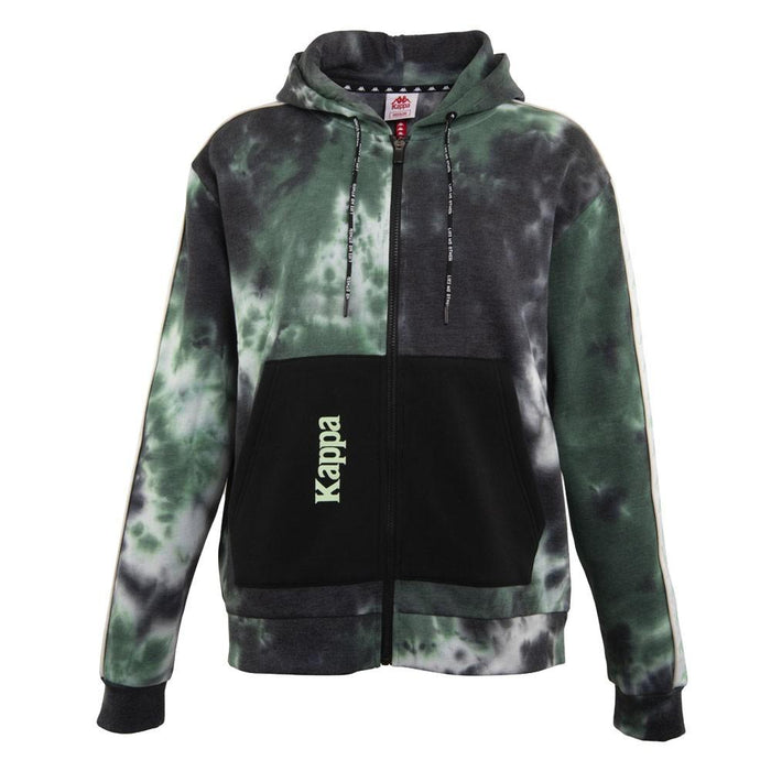 Poleron Men Full Zipper Tie Dye Smoke Green Black