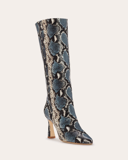 Queen Heeled Snake Boots | BLUE SNAKE