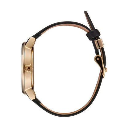 Reloj Kensington Leather Gold Bar Black