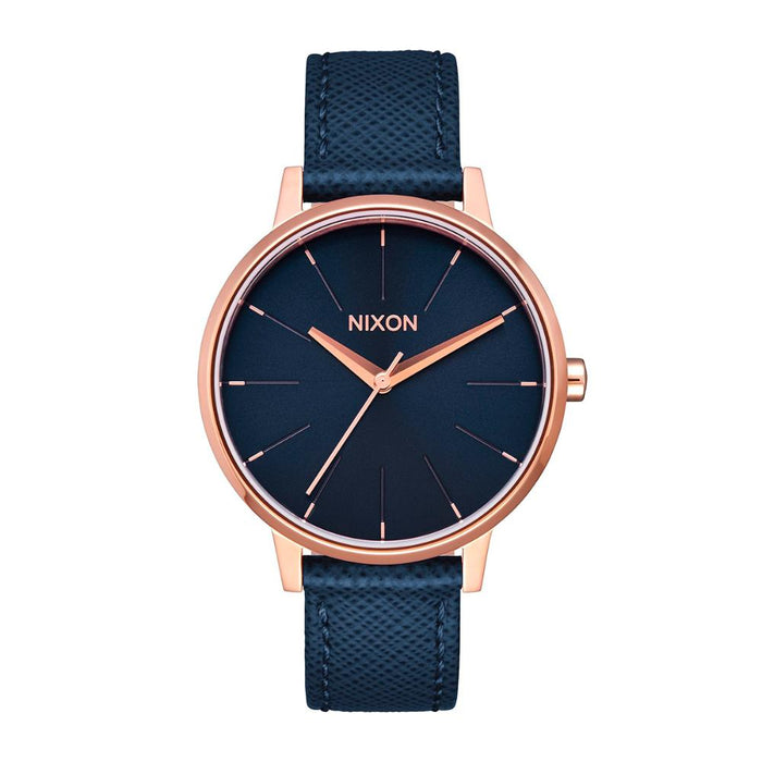Reloj Kensington Leather Navy Rose Gold