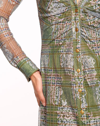 Wyatt Button Down Mesh Maxi Dress