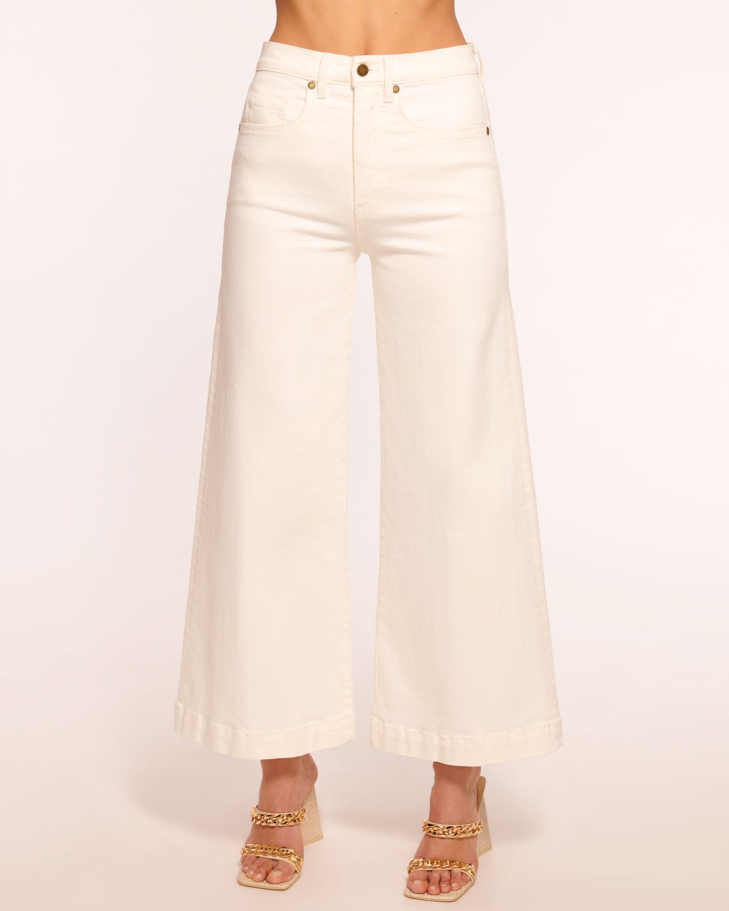 Tyra 5-Pocket Cropped Wide Leg Jean | WHITE