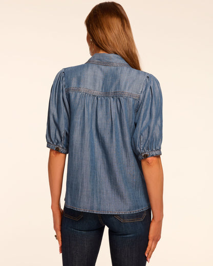 Noah Chambray Short Sleeve Top