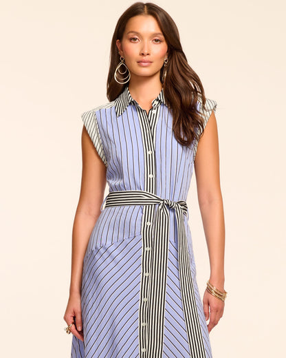 Vivienne Button Down Sleeveless Midi Dress