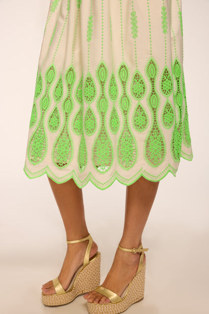 Sandra Embroidered Midi Dress