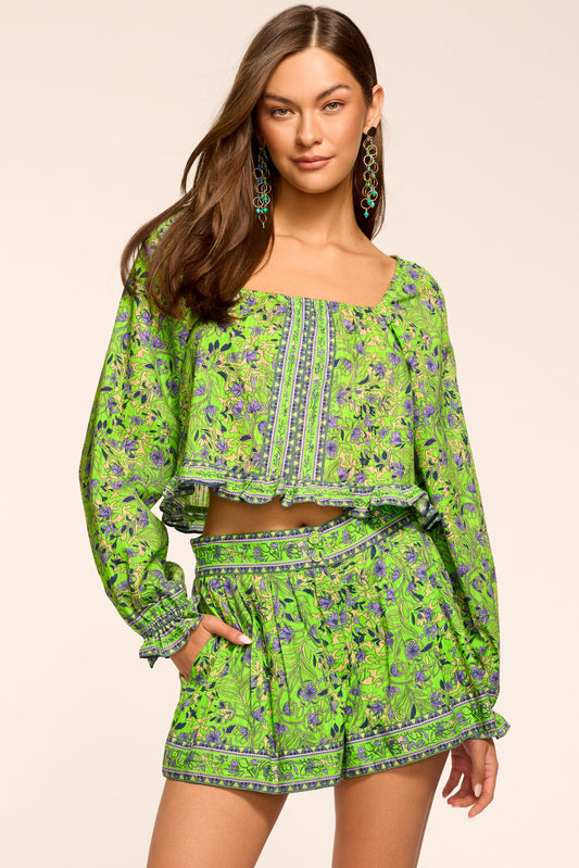 Quinn Printed Cotton Mini Short