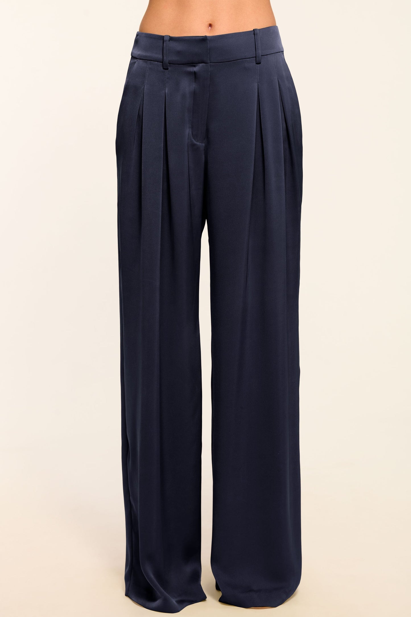 Oscar Pleated Wide Leg Pant | NAVY
