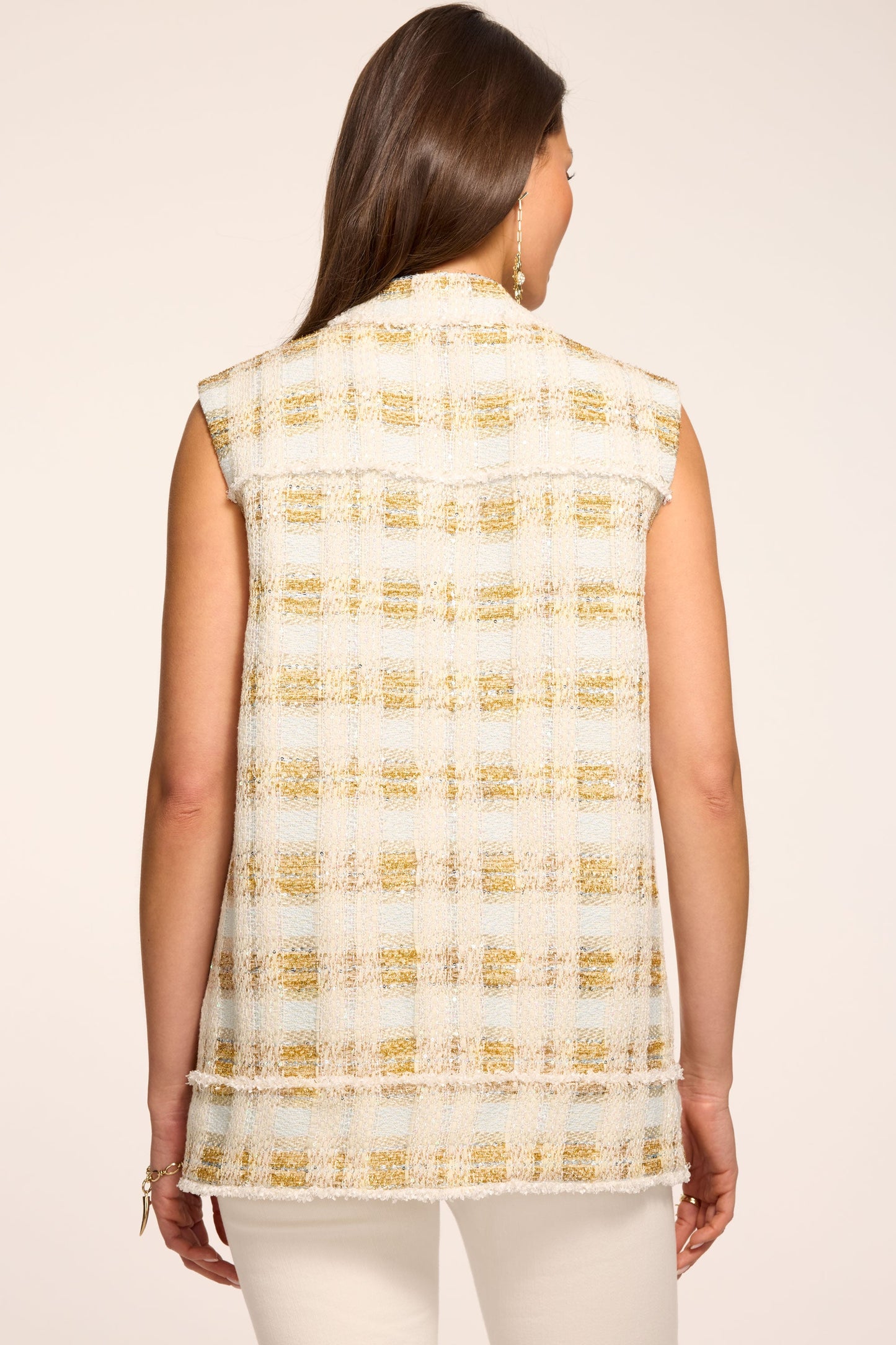 Violet Lurex Tweed Vest