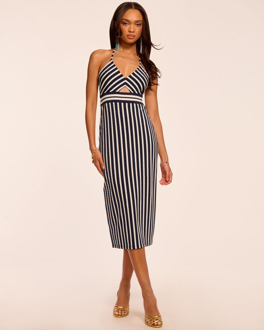 Stevie Textured Stripe Midi Dress