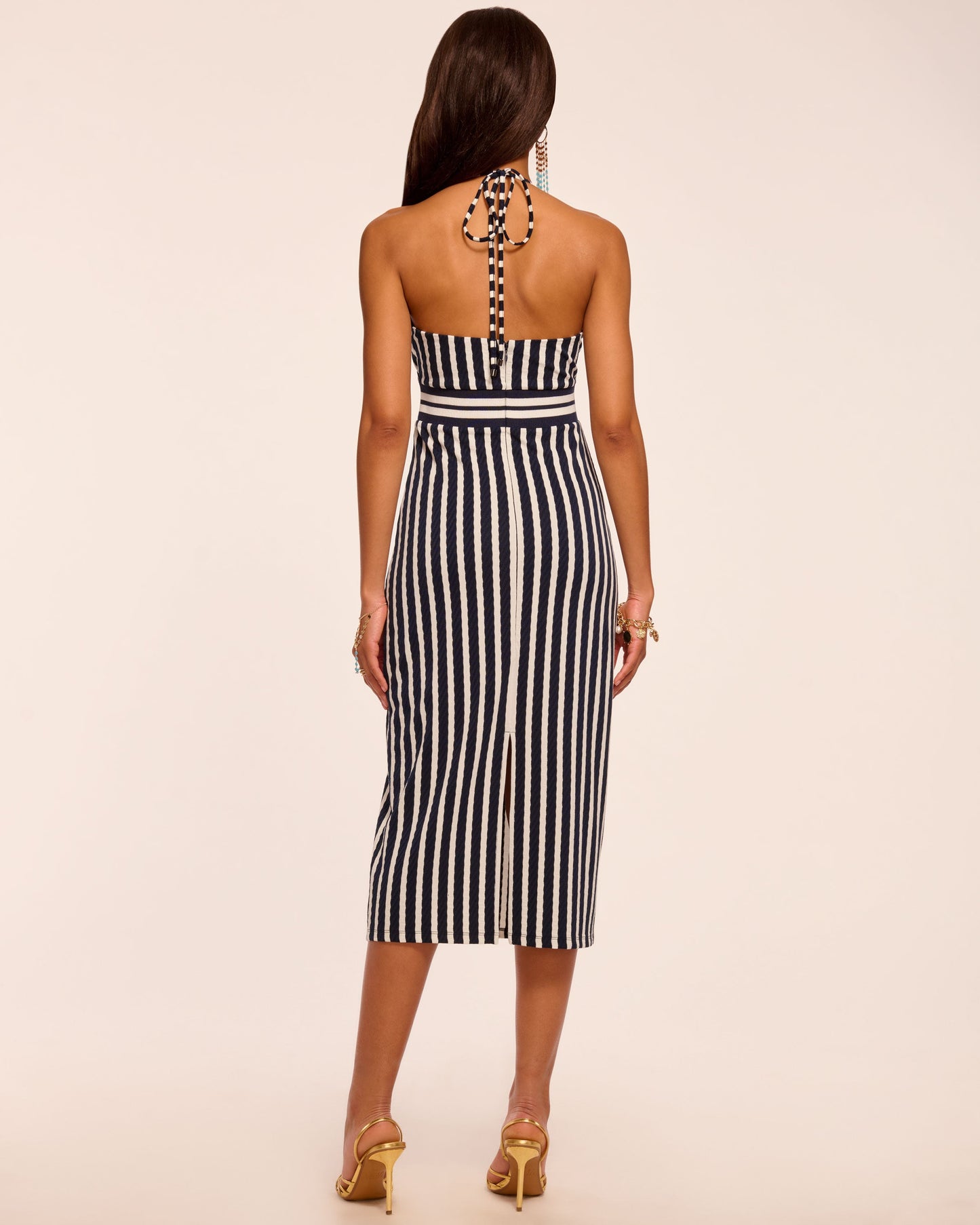 Stevie Textured Stripe Midi Dress