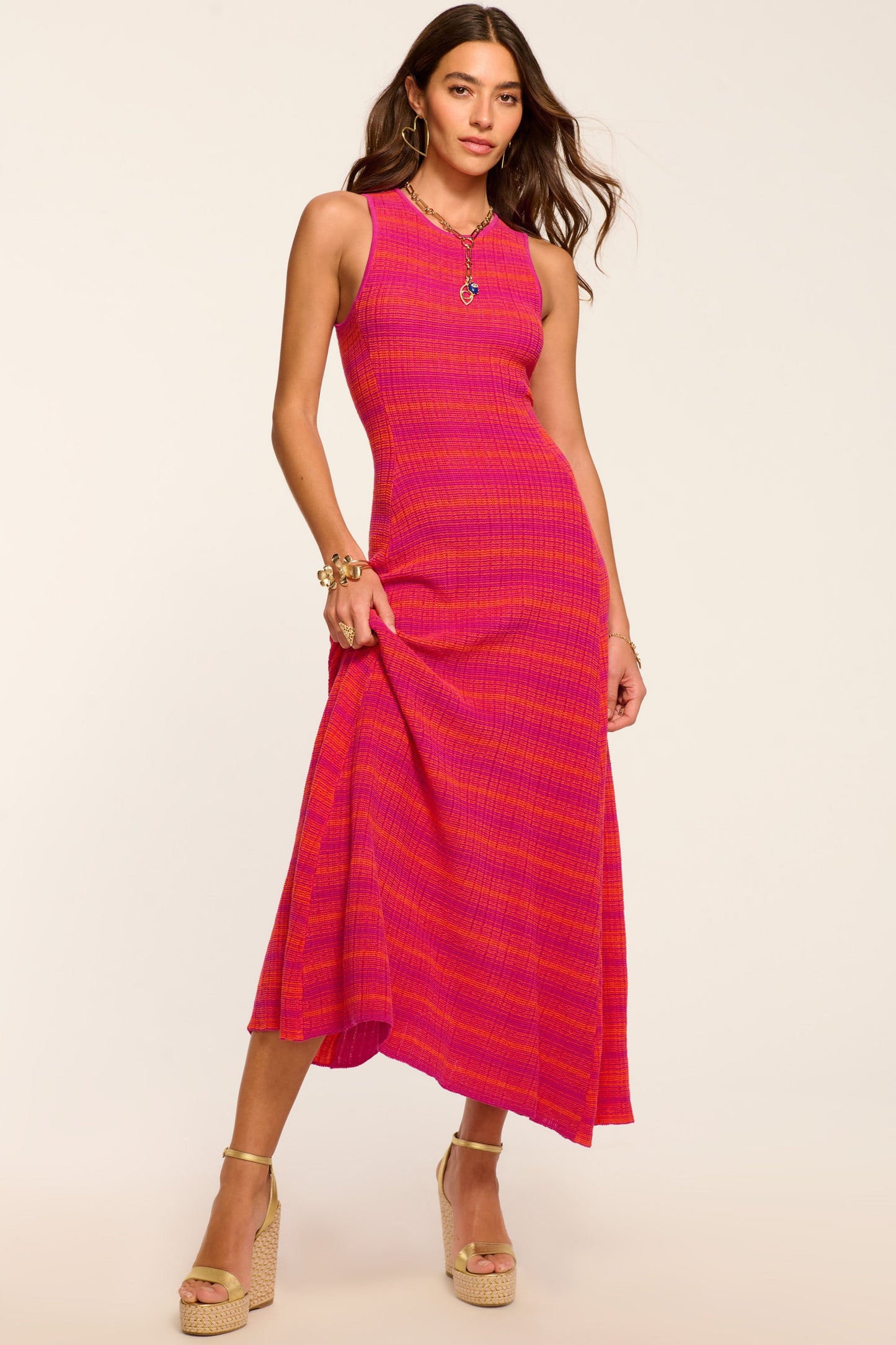 Nora Textured Knit High Neck Dress