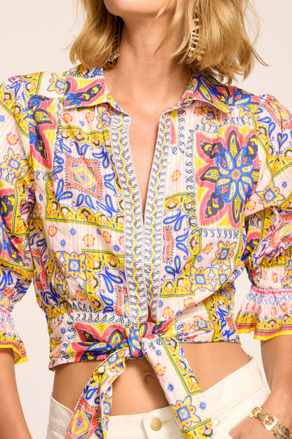 Zola Cotton Printed Top