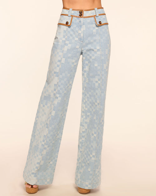 Paula High Waisted Checkered Jean