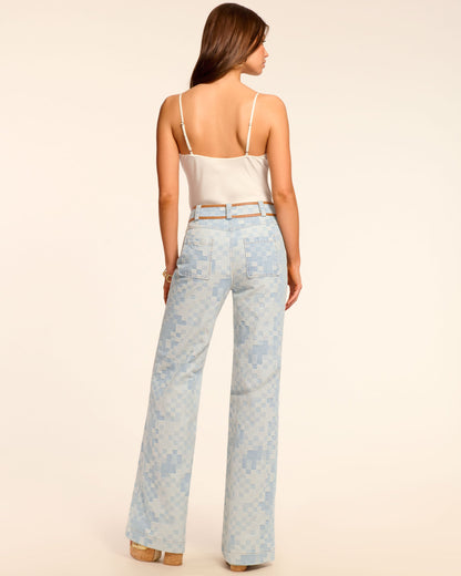 Paula High Waisted Checkered Jean