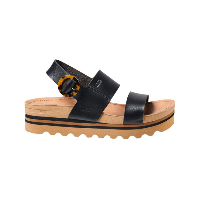 Sandalia Women Vista Hi Buckle Black Tan