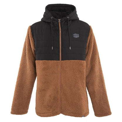 Sherpa Men Full Zipper Brown Black