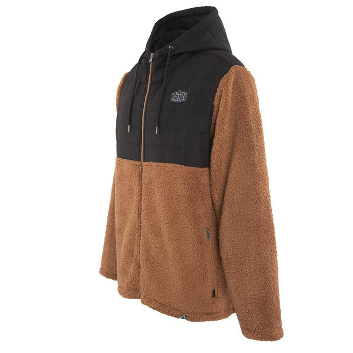 Sherpa Men Full Zipper Brown Black
