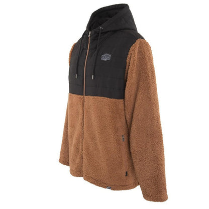 Sherpa Men Full Zipper Brown Black