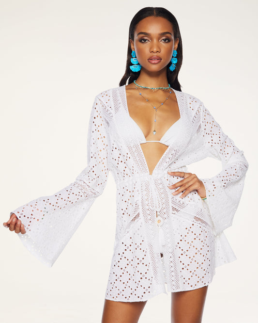 Simona Coverup Mini Dress | WHITE