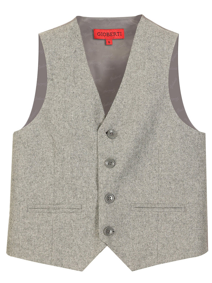 TODDLER'S, KID'S AND BOYS 4 BUTTON CHECKERED FORMAL SUIT VEST
