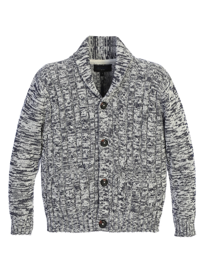 TODDLERS, KIDS AND BOYS KNITTED SHAWL COLLAR CARDIGAN SWEATER