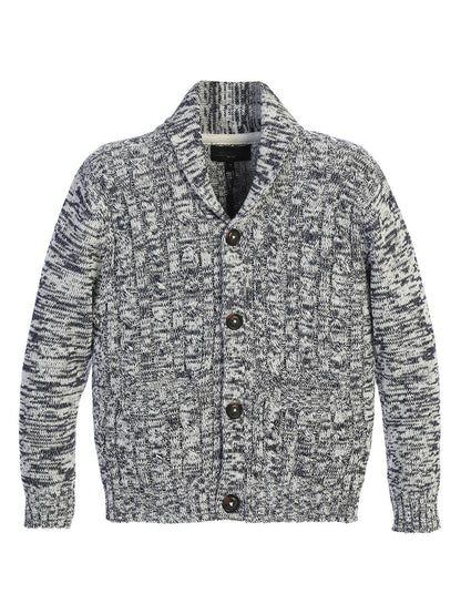 TODDLERS, KIDS AND BOYS KNITTED SHAWL COLLAR CARDIGAN SWEATER