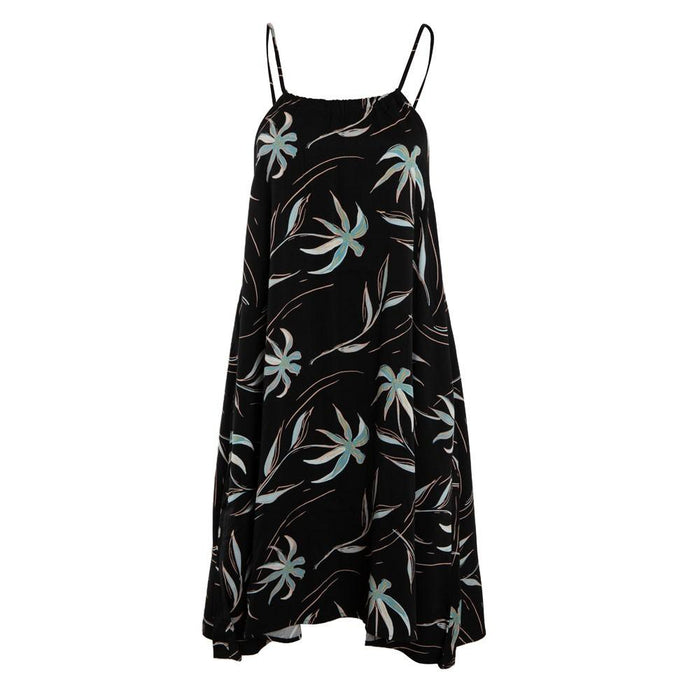 Vestido Women Leaves Black