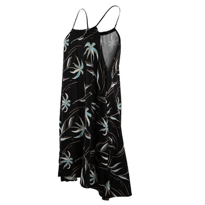 Vestido Women Leaves Black