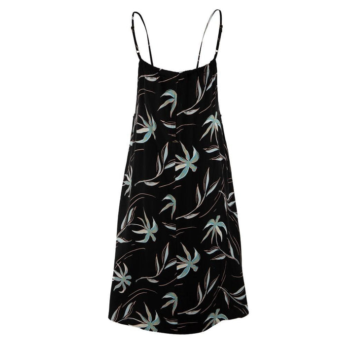 Vestido Women Leaves Black
