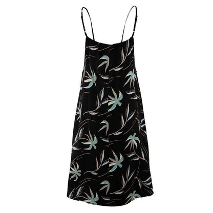 Vestido Women Leaves Black