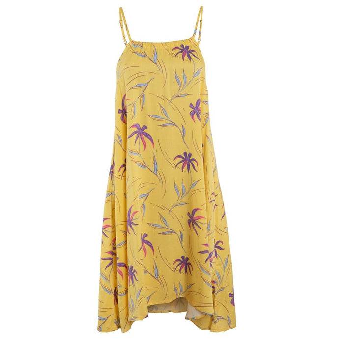 Vestido Women Leaves Yellow