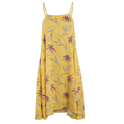 Vestido Women Leaves Yellow