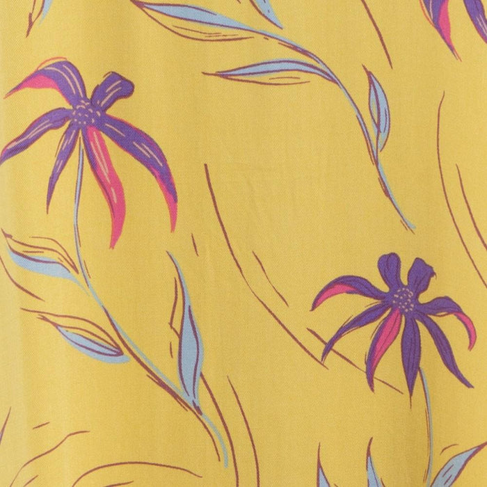 Vestido Women Leaves Yellow