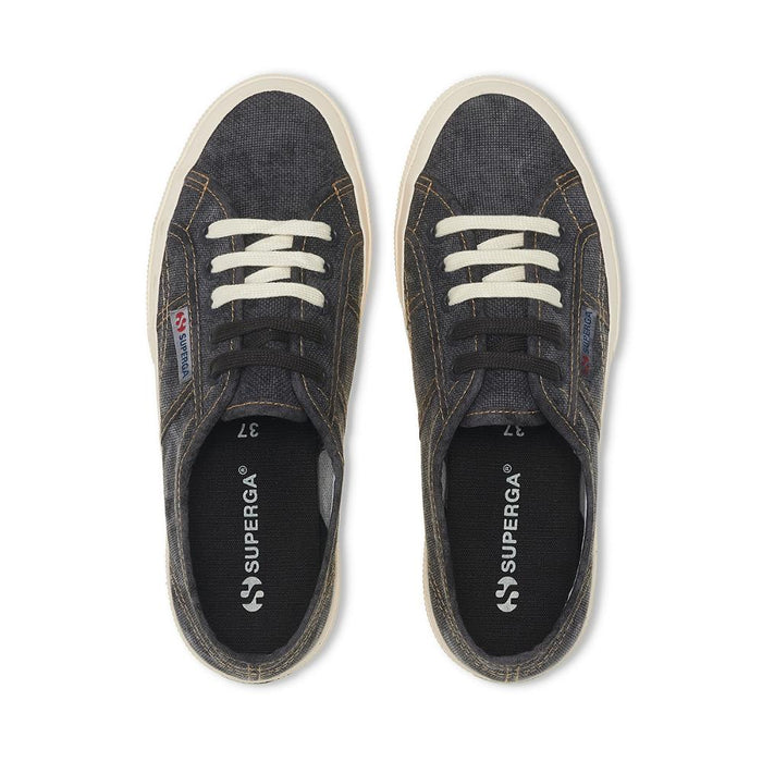 Zapatilla 2750 Cotton Denim Destroyed Black Bristol Beige