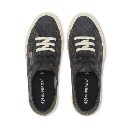Zapatilla 2750 Cotton Denim Destroyed Black Bristol Beige