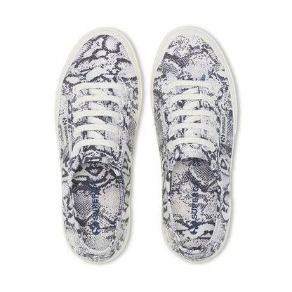 Zapatilla 2750 Print White Avorio Navy Snake